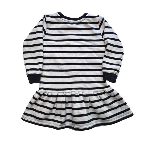 RALPH LAUREN Sweater Dress Girls Striped Nautical Polo Bear Fleece Lined Toddler - Picture 2 of 12